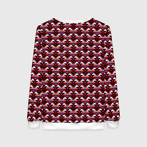 Женский свитшот Геометрический скандинавский зимний узор / 3D-Белый – фото 2