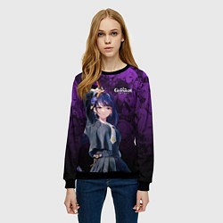 Свитшот женский Сёгун Райден - Геншин паттерн, цвет: 3D-черный — фото 2