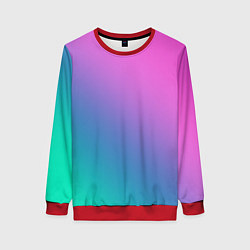 Женский свитшот Розовый с бирюзовым и синим градиент