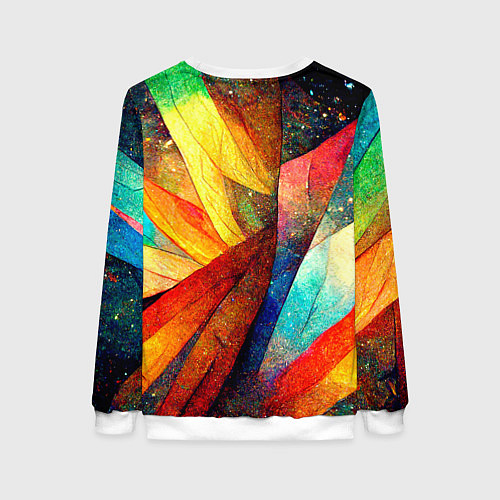 Женский свитшот Радужная абстракция со звездами / 3D-Белый – фото 2