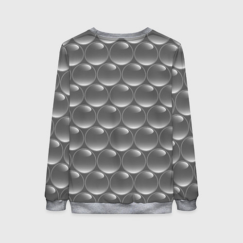 Женский свитшот Абстрактное множество серых металлических шаров / 3D-Меланж – фото 2