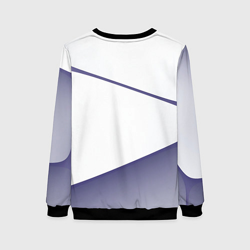 Женский свитшот Абстрактный белый и фиолетовый паттерн / 3D-Черный – фото 2