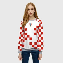 Свитшот женский Форма сборной Хорватии, цвет: 3D-меланж — фото 2