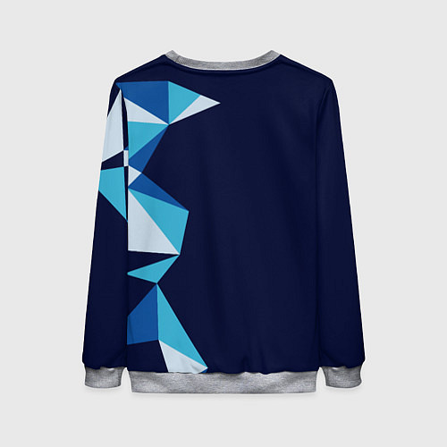 Женский свитшот Голова синей лисы / 3D-Меланж – фото 2