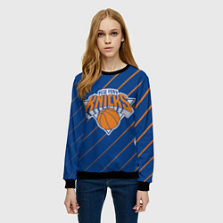 Свитшот женский Нью-Йорк Никс - НБА, цвет: 3D-черный — фото 2