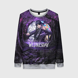 Женский свитшот Уэнсдэй играет на виолончели арт