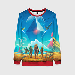 Свитшот женский No Mans Sky, цвет: 3D-красный