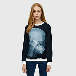 Свитшот женский Рентген головы, цвет: 3D-белый — фото 2