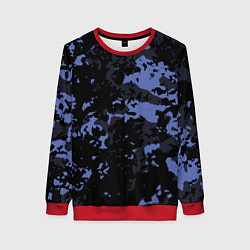 Свитшот женский Тёмно-синий камуфляж, цвет: 3D-красный