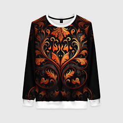 Свитшот женский Огненные узоры, цвет: 3D-белый