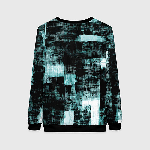 Женский свитшот Абстракт голубой на чёрном / 3D-Черный – фото 2