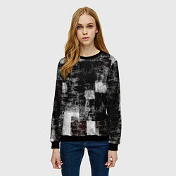 Свитшот женский Абстракт серого и белого, цвет: 3D-черный — фото 2