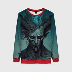 Свитшот женский Демон леса, цвет: 3D-красный