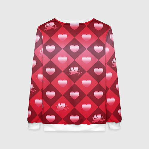Женский свитшот Фон День святого валентина / 3D-Белый – фото 2