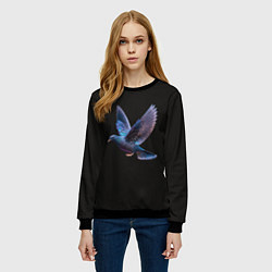 Свитшот женский Неоновый сизый голубь, цвет: 3D-черный — фото 2