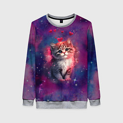 Женский свитшот Космически котенок