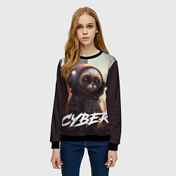 Свитшот женский Cyber animal, цвет: 3D-черный — фото 2