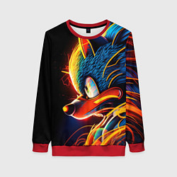 Женский свитшот Яркий неоновый соник