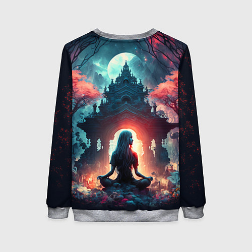 Женский свитшот Медитирующая девушка / 3D-Меланж – фото 2