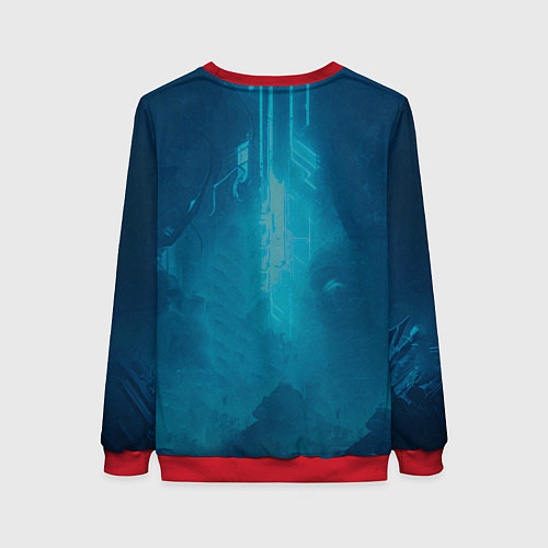 Женский свитшот Герой в стиле киберпанк / 3D-Красный – фото 2