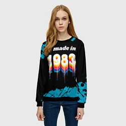 Свитшот женский Made in 1983: liquid art, цвет: 3D-черный — фото 2