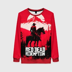 Свитшот женский Red Dead Redemption, mountain, цвет: 3D-красный
