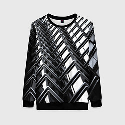 Свитшот женский Карбоновая абстракция грани, цвет: 3D-черный