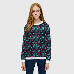 Свитшот женский Неоновая кольчуга, цвет: 3D-белый — фото 2