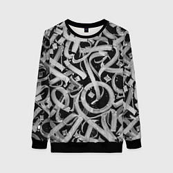 Женский свитшот Черно-белая каллиграфия