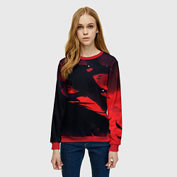 Свитшот женский Пикирующие вороны, цвет: 3D-красный — фото 2