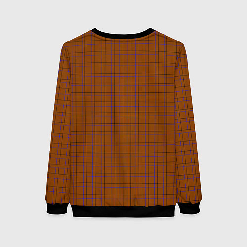 Женский свитшот Темные клетки / 3D-Черный – фото 2