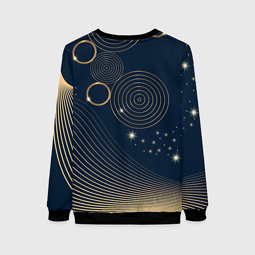 Женский свитшот Абстрактный золотой узор в стиле мемфис / 3D-Черный – фото 2