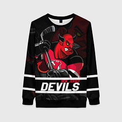 Свитшот женский New Jersey Devils маскот, цвет: 3D-черный