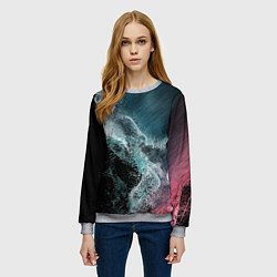 Свитшот женский Морские частицы, цвет: 3D-меланж — фото 2