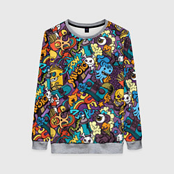 Свитшот женский Стрит-арт music: разноцветный, цвет: 3D-меланж