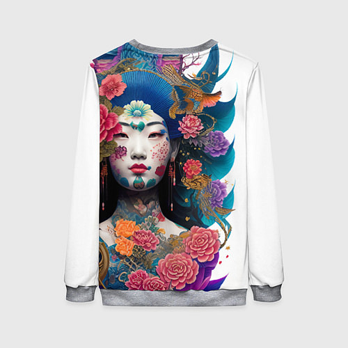 Женский свитшот Japan style - tattoo - art / 3D-Меланж – фото 2