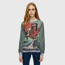 Свитшот женский Карп в море, цвет: 3D-меланж — фото 2