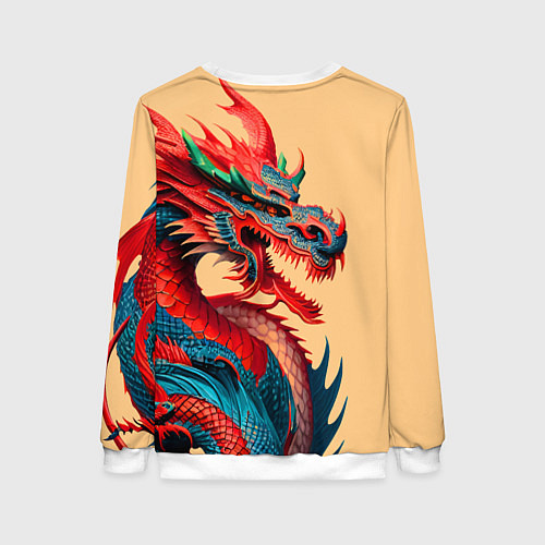 Женский свитшот Japan dragon - tattoo - art / 3D-Белый – фото 2