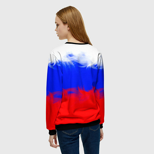 Женский свитшот Russia флаг герб / 3D-Черный – фото 4