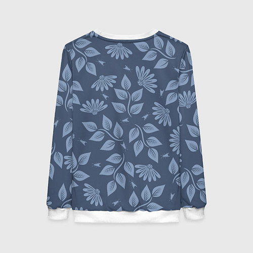 Женский свитшот Цветочный набор с насекомыми / 3D-Белый – фото 2