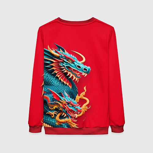 Женский свитшот Japanese dragon - irezumi / 3D-Красный – фото 2