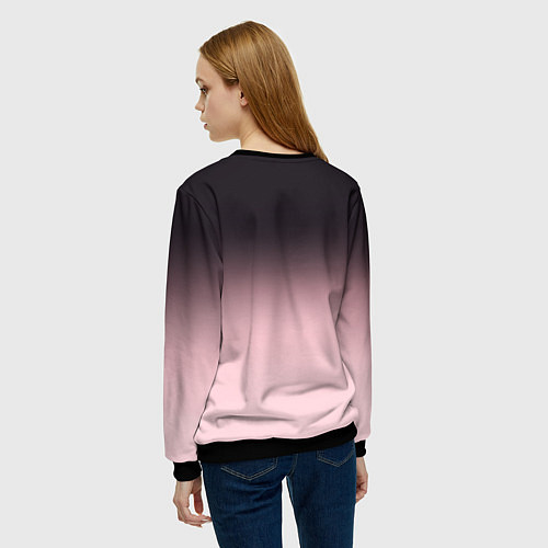 Женский свитшот Градиент: от черного к розовому / 3D-Черный – фото 4