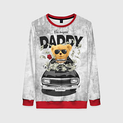 Свитшот женский The sugar Daddy Bear, цвет: 3D-красный