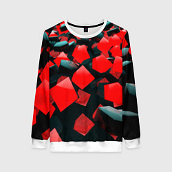Женский свитшот Черно красные кубы
