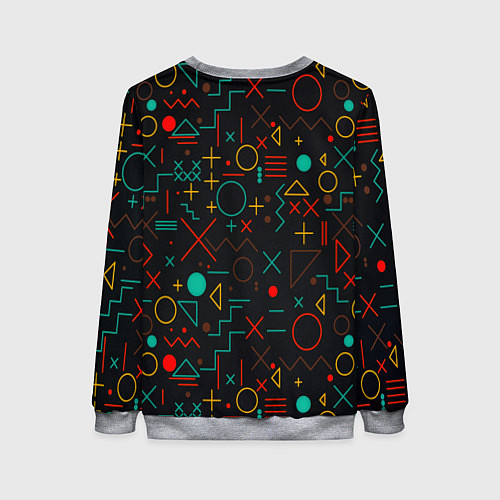 Женский свитшот Геометрия знаки символы / 3D-Меланж – фото 2