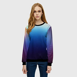 Свитшот женский Blue gradient colors, цвет: 3D-черный — фото 2