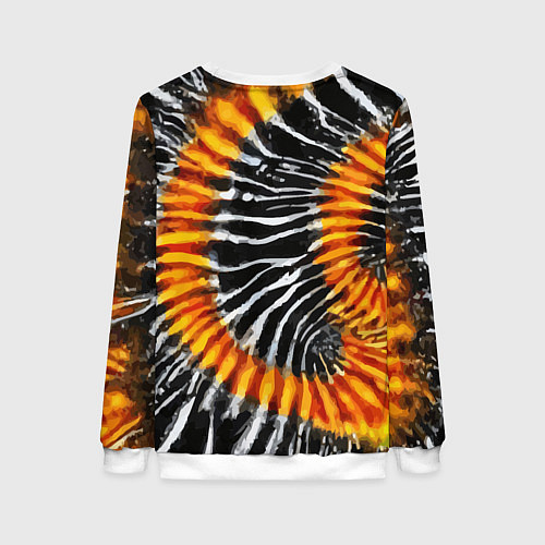 Женский свитшот Tie dye - тай дай в черно белую полоску / 3D-Белый – фото 2