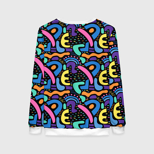 Женский свитшот Multicolored texture pattern / 3D-Белый – фото 2