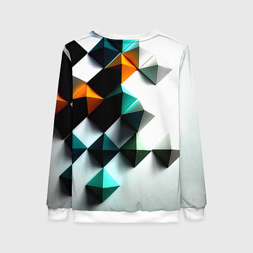 Женский свитшот Кубики текстура / 3D-Белый – фото 2