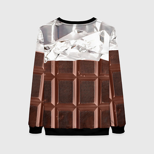 Женский свитшот Темная плитка шоколада в обертке / 3D-Черный – фото 2